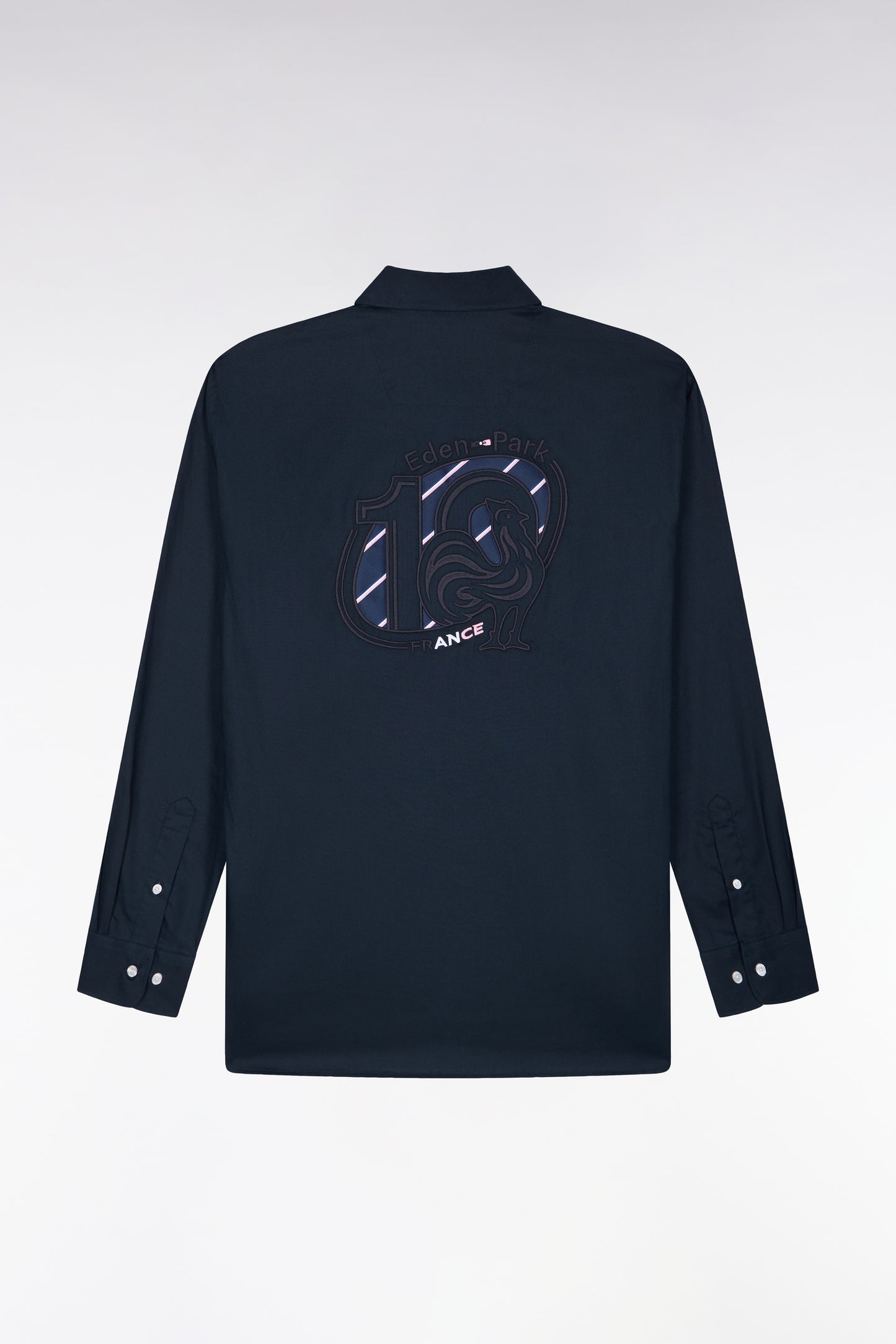 Chemise XV de France en coton marine patch dos coupe droite