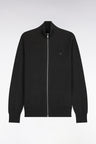 Cardigan zippé en coton gris anthracite coupe droite