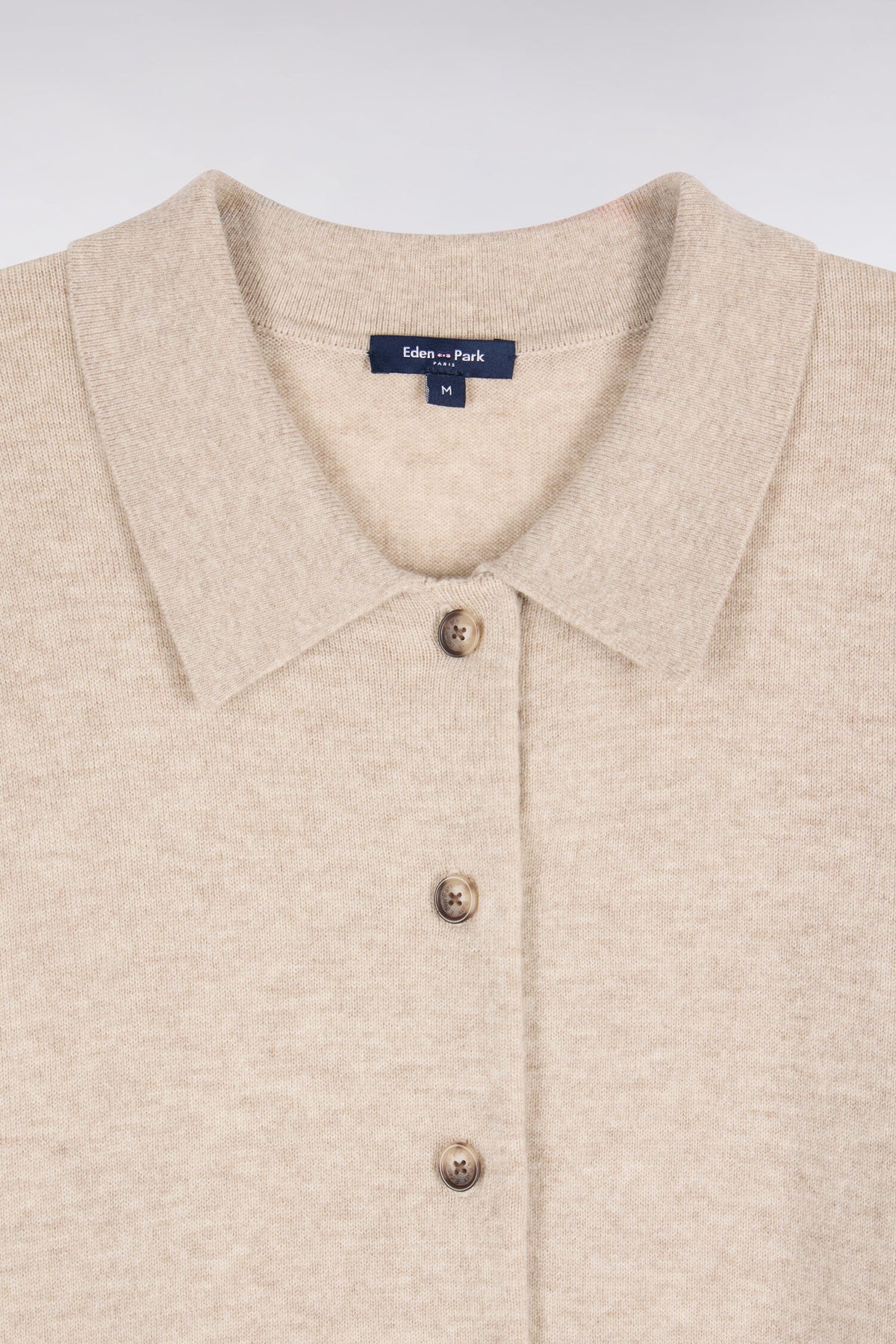 Cardigan en laine vierge et cachemire beige