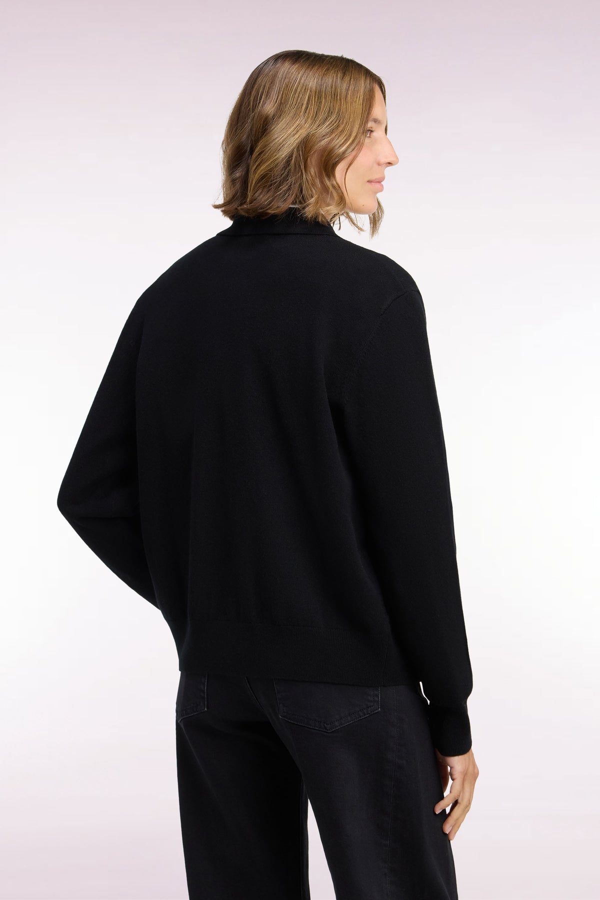 Cardigan en laine vierge et cachemire noir