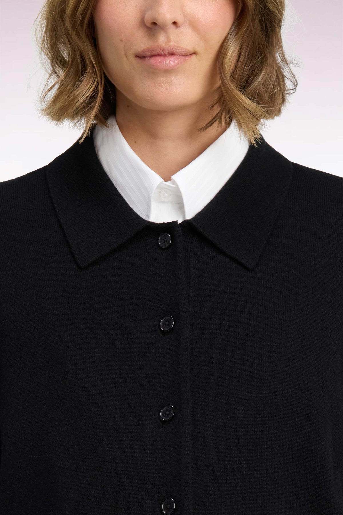 Cardigan en laine vierge et cachemire noir