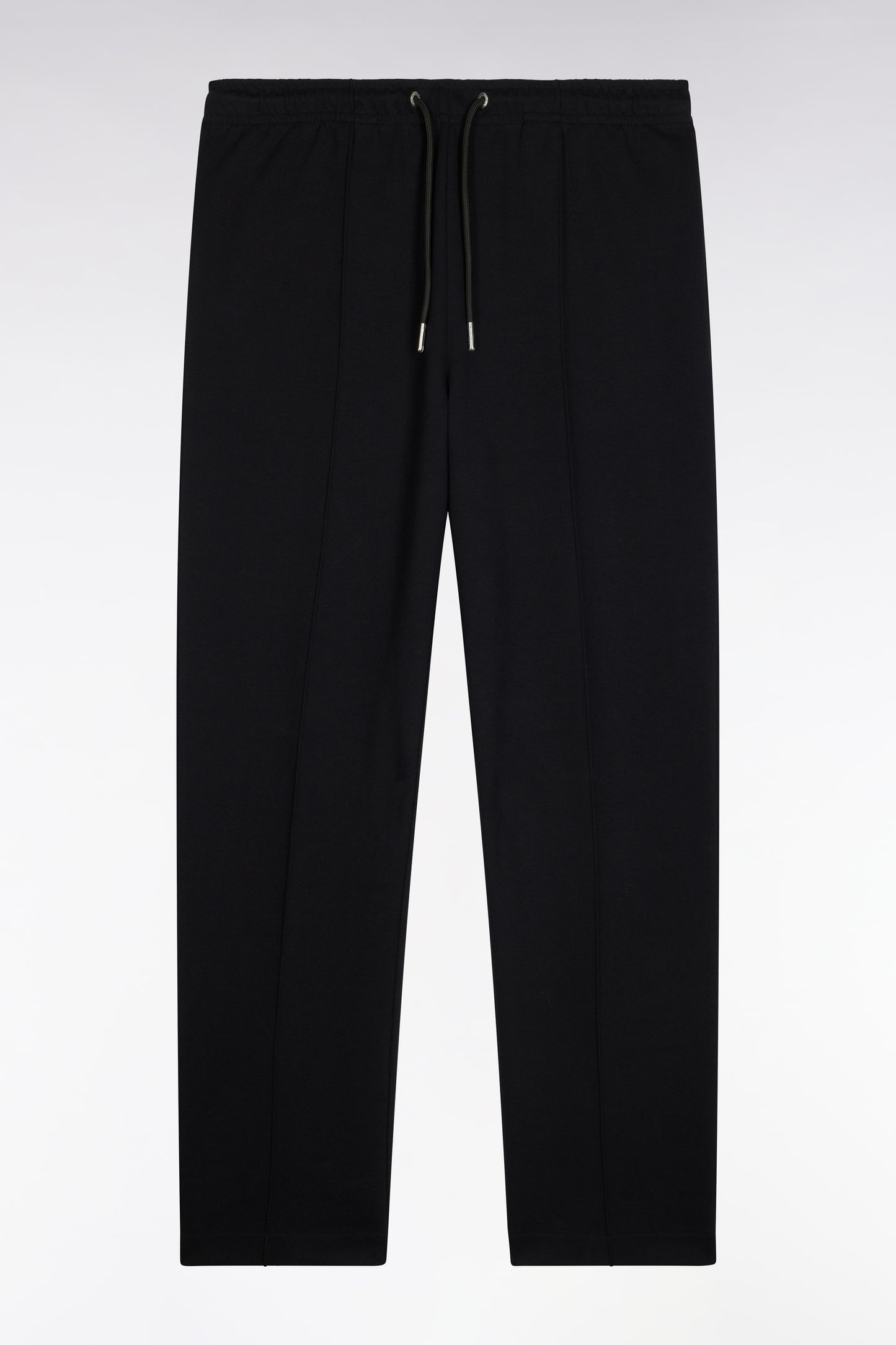 Jogging en interlock de coton stretch noir coupe droite
