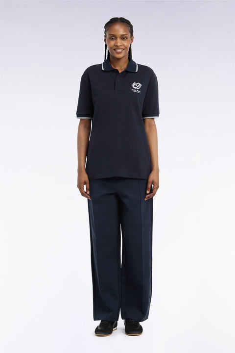 Jogging unisexe en interlock marine chiné coupe loose - Image 3