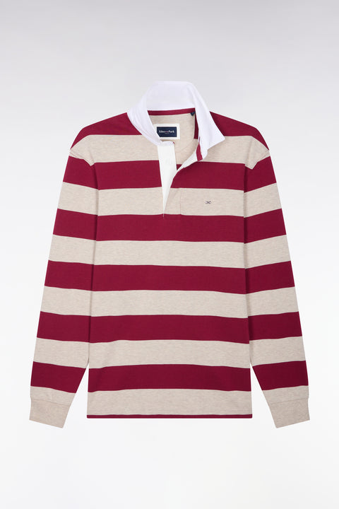 Maillot manches longues en jersey de coton rayé rouge - Image 2