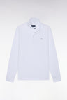 Maillot manches longues en coton Pima blanc coupe droite