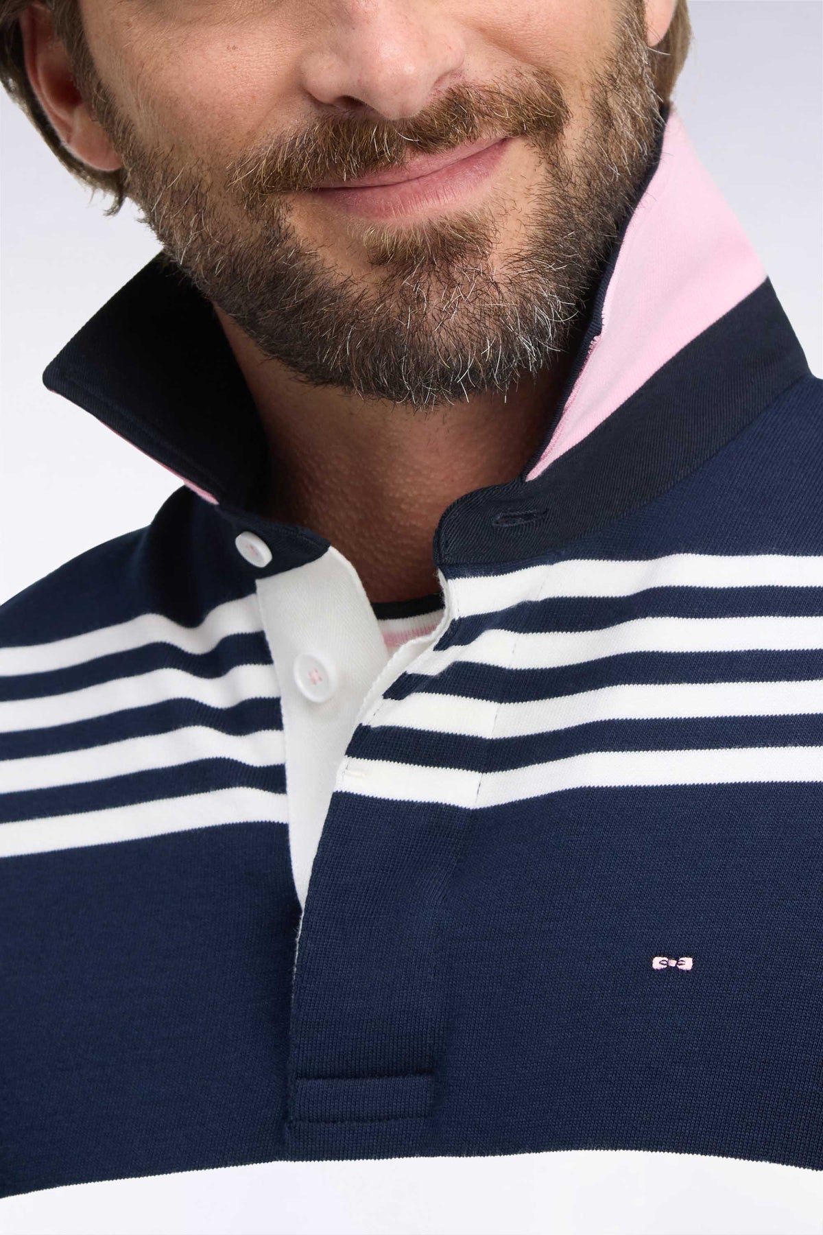 Maillot manches longues rayé marine et blanc