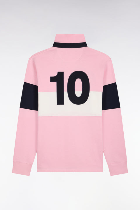 Maillot manches longues en jersey coton tricolore rose broderie 10 - Image 2