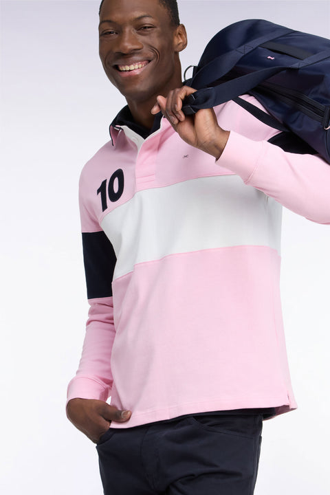 Maillot manches longues en jersey coton tricolore rose broderie 10 - Image 1