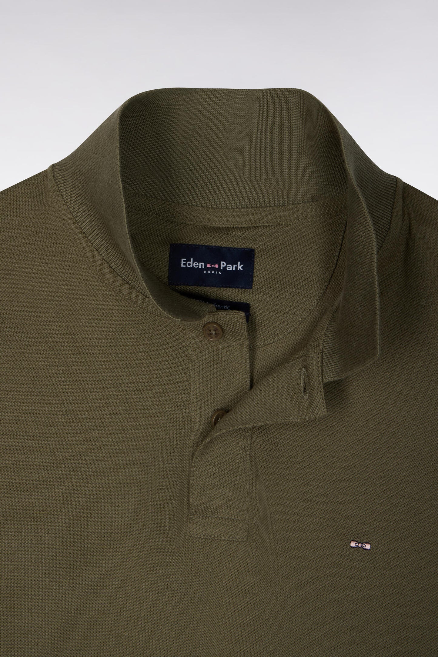 Polo manches courtes en coton Pima kaki coupe droite