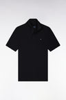 Polo manches courtes en coton stretch noir coupe ajustée