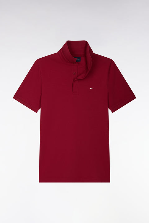 Polo manches courtes en coton stretch rouge coupe ajustée - Image 2