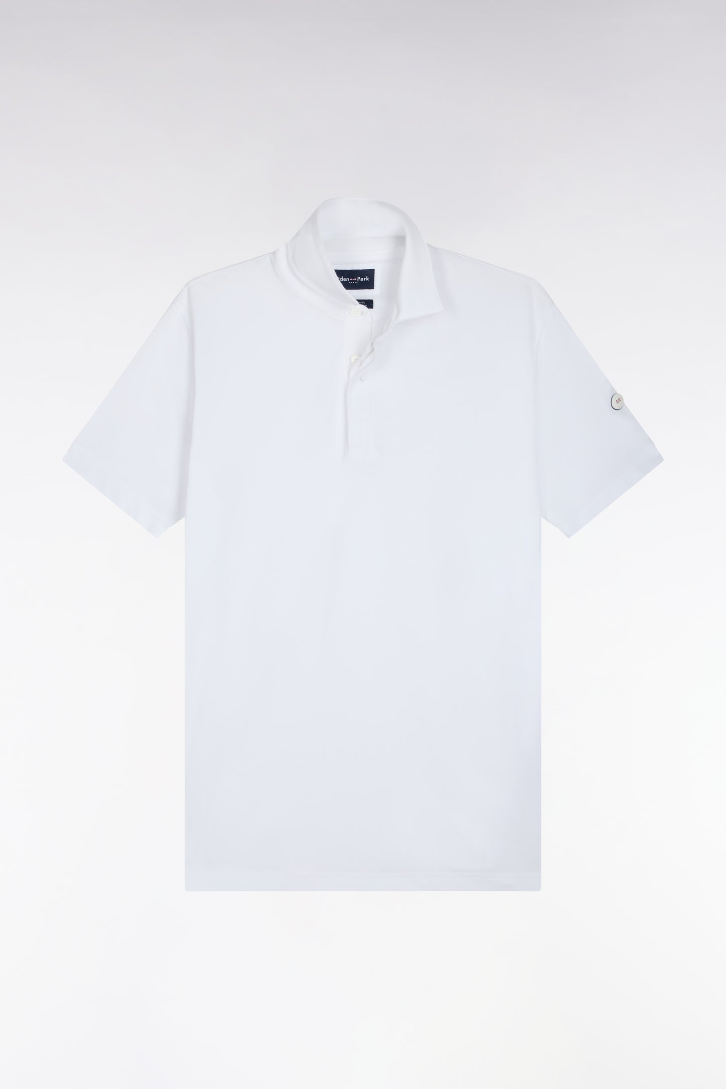 Polo golf manches courtes blanc coupe droite
