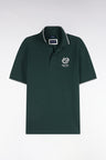 Polo manches courtes en coton mercerisé vert forêt