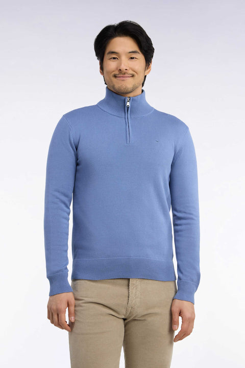 Pull à col camionneur en coton ciel - Image 3