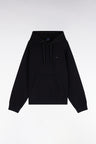 Unisex loose fit black interlock hooded sweatshirt