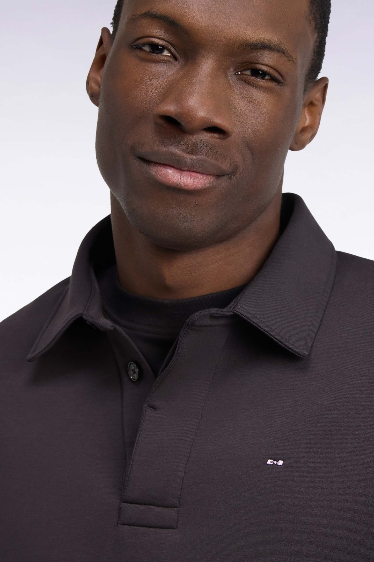 Sweatshirt unisexe à col maillot en interlock de coton marron