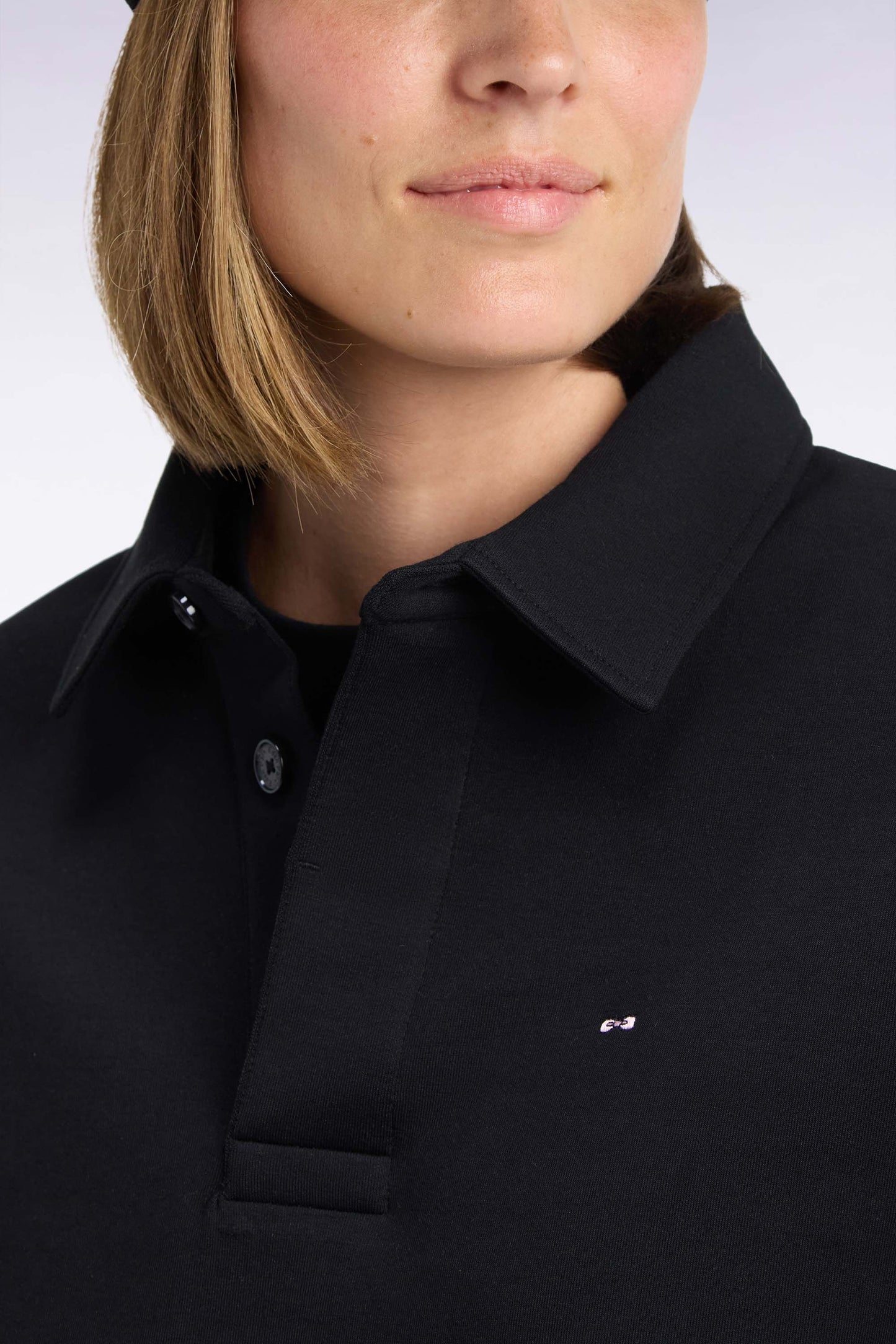 Sweatshirt unisexe à col maillot en interlock de coton noir