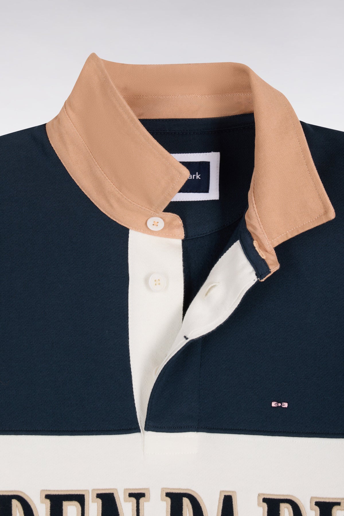 Sweatshirt zippé à col polo gris coupe droite