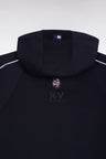 Sweatshirt à capuche zippé à parmenture matelassée marine XV de France coupe droite