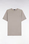 T-shirt manches courtes col rond en coton gris coupe droite