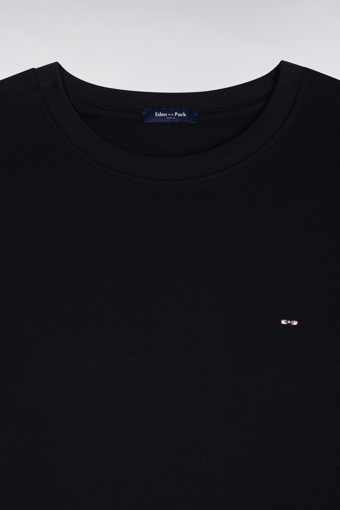 T-shirt manches courtes en coton noir coupe droite