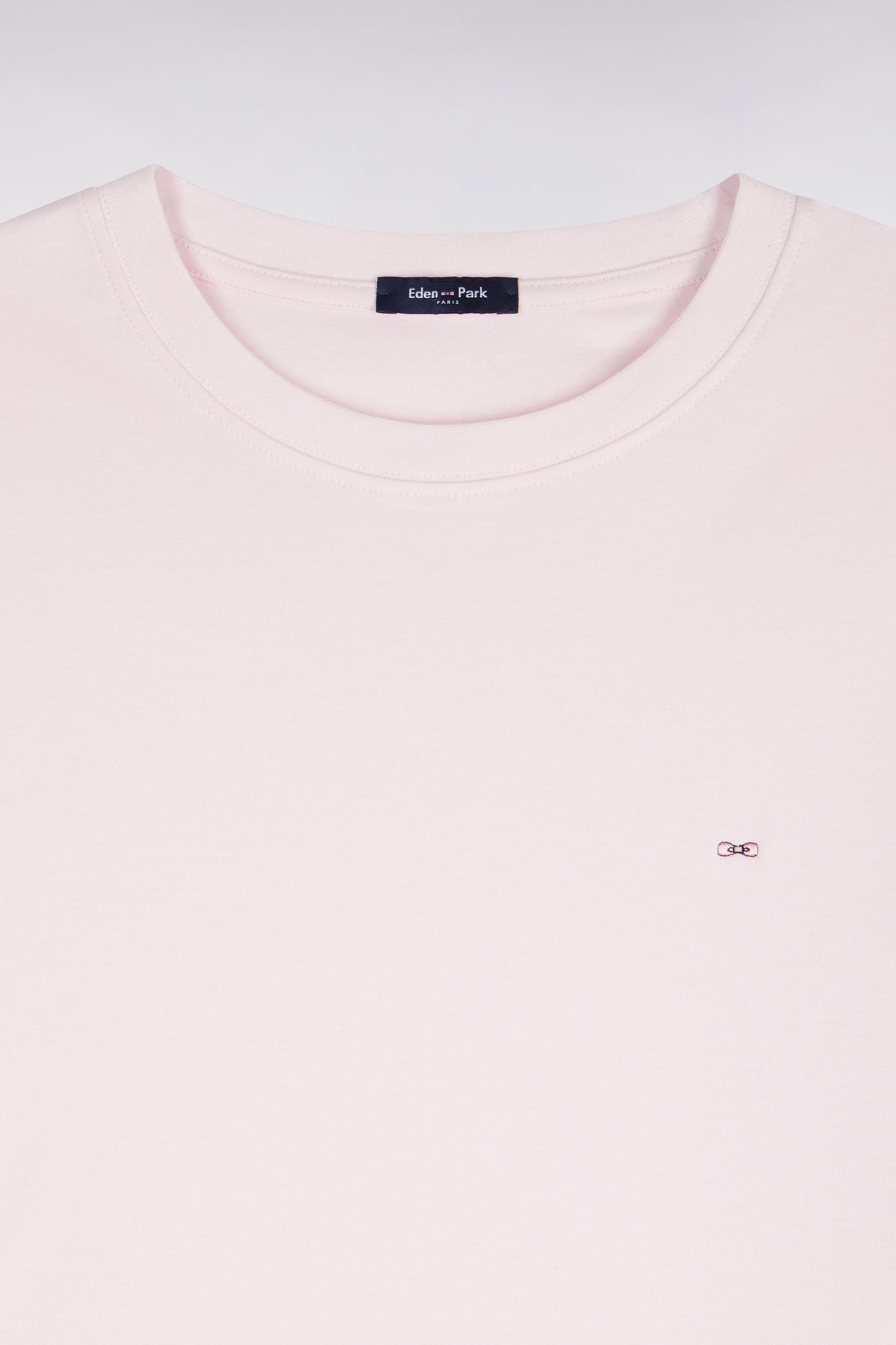 T-shirt manches courtes en coton rose coupe droite