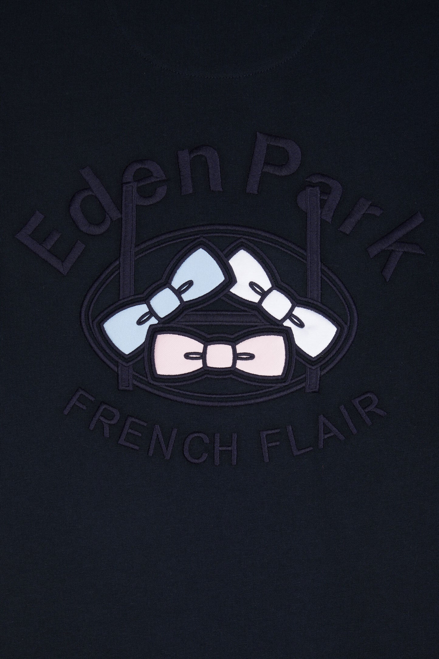 T-shirt manches courtes en coton marine sérigraphie dos coupe droite