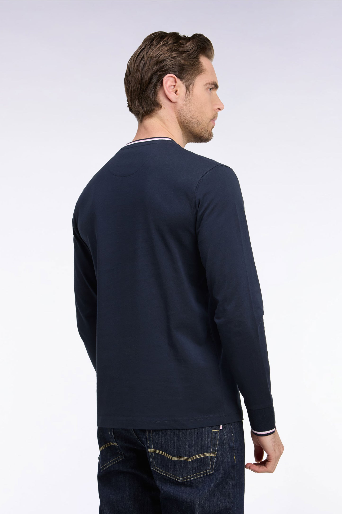 T-shirt à manches longues en coton marine