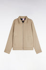 Blouson en coton stretch beige coupe droite