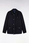 Parka courte en flanelle marine coupe droite