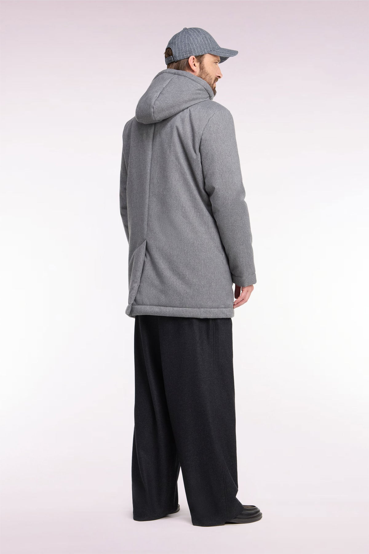 Parka façon flanelle grise