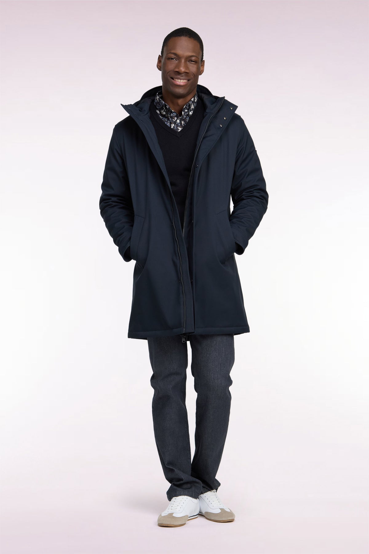 Parka longue marine