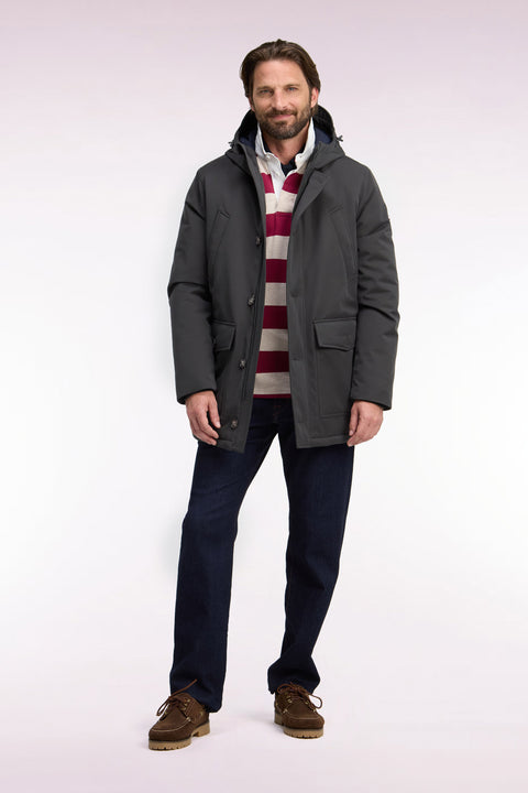 Parka boutonnée kaki - Image 3