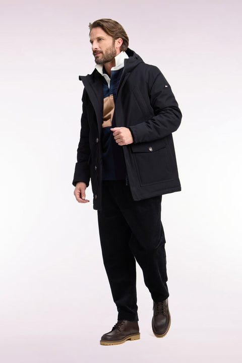 Parka boutonnée noire - Image 1