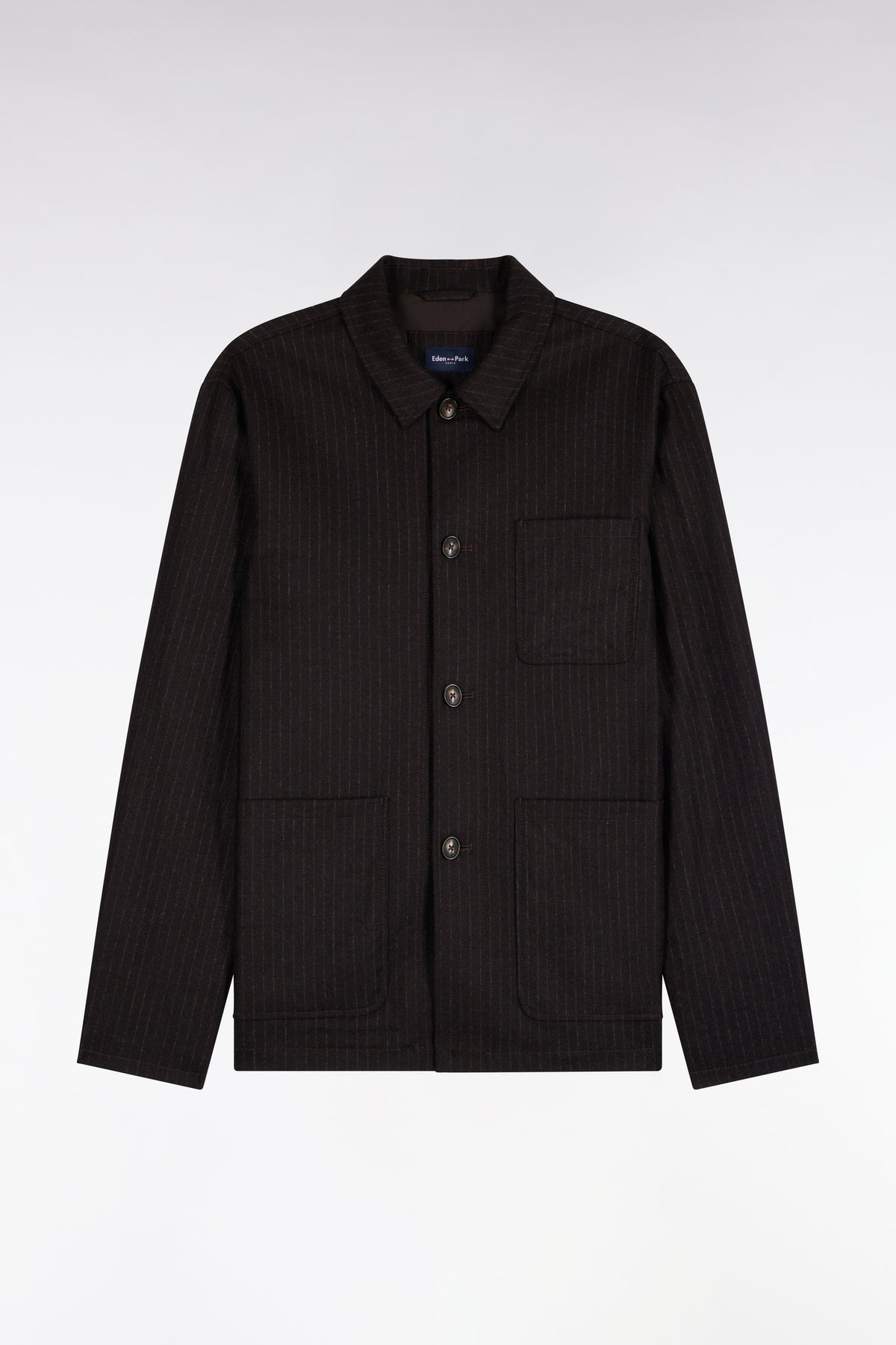 Surchemise en flanelle marron coupe droite