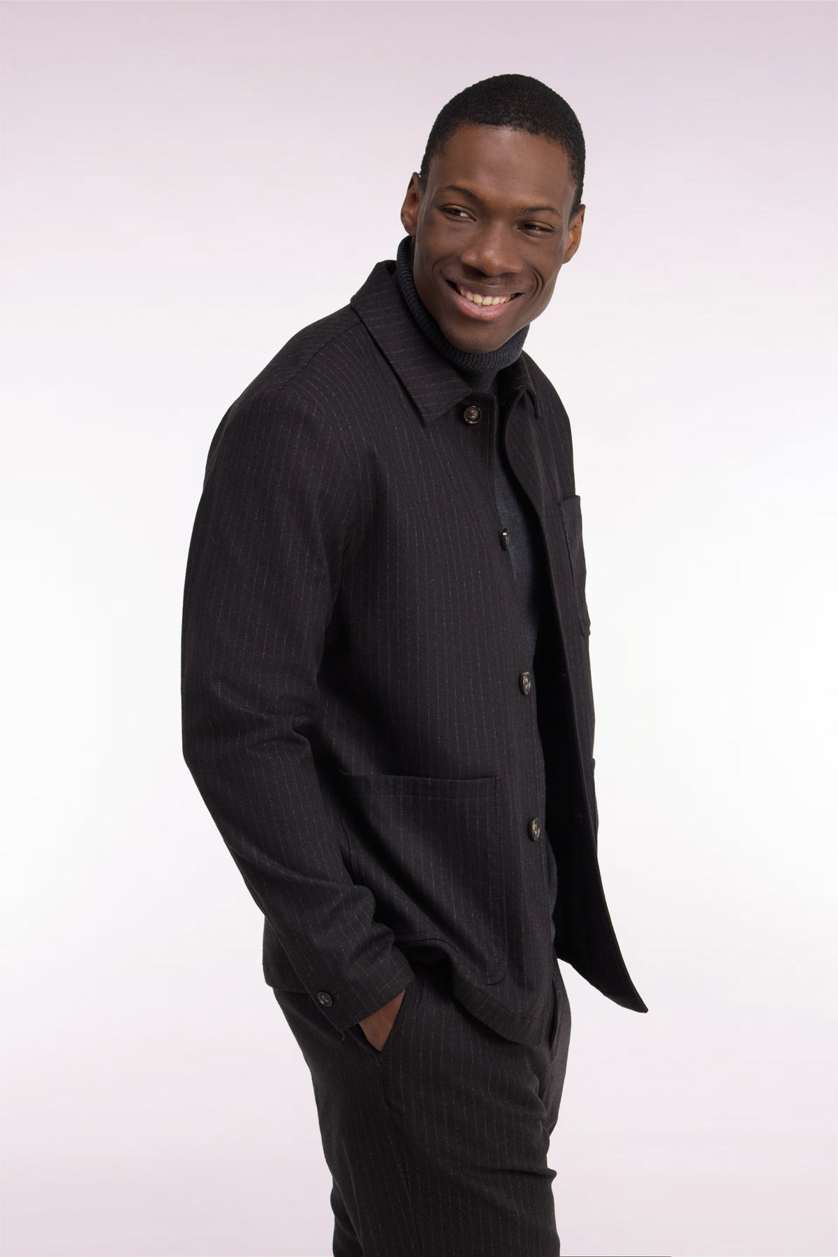 Surchemise en flanelle marron coupe droite