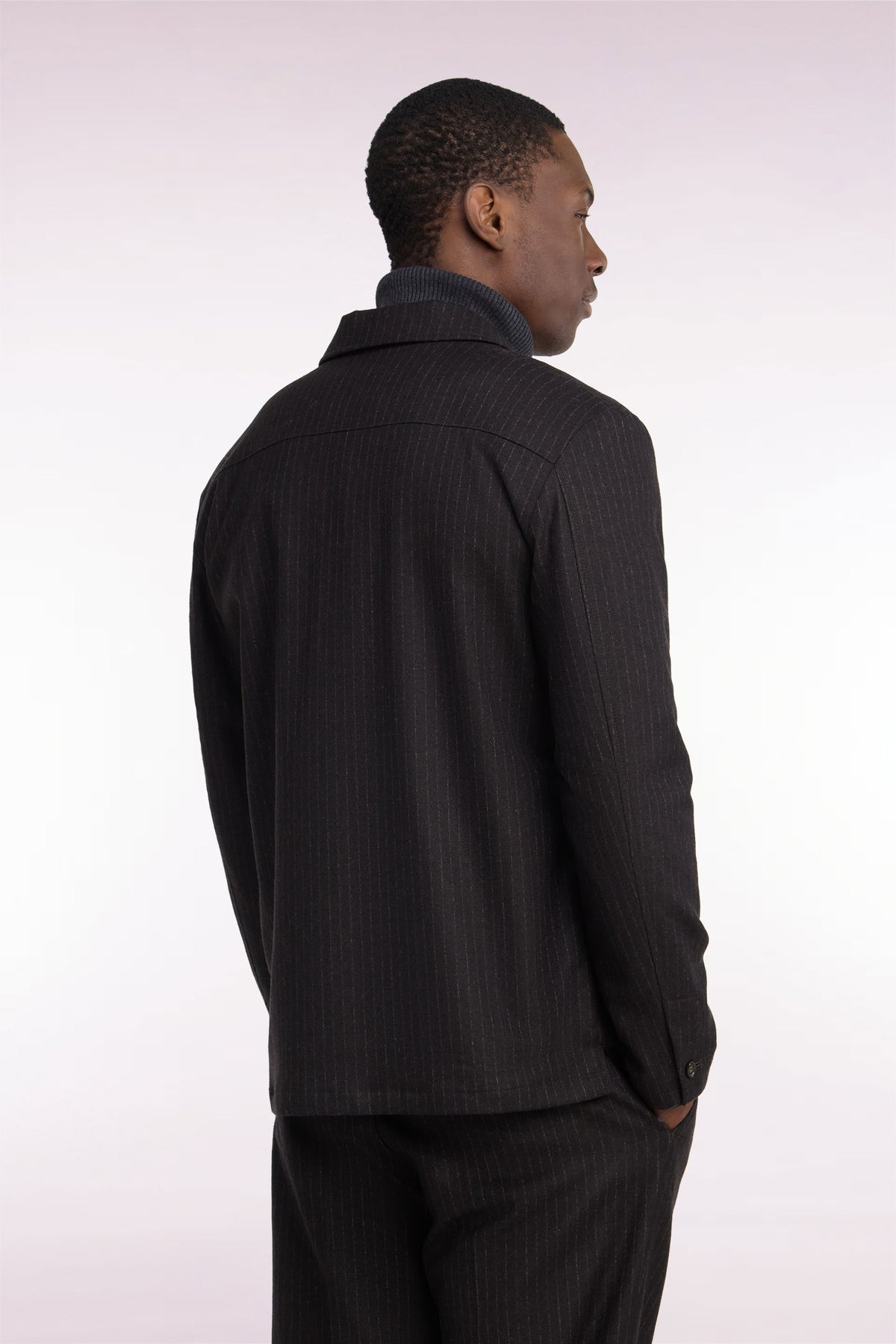 Surchemise en flanelle marron coupe droite