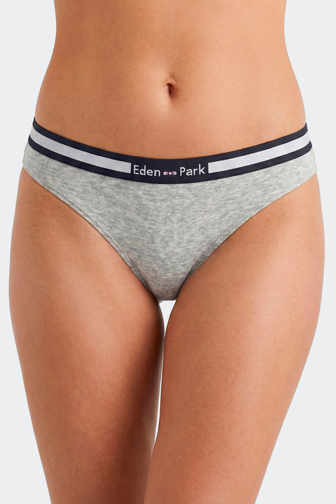 Tanga uni en coton stretch gris - Image 2