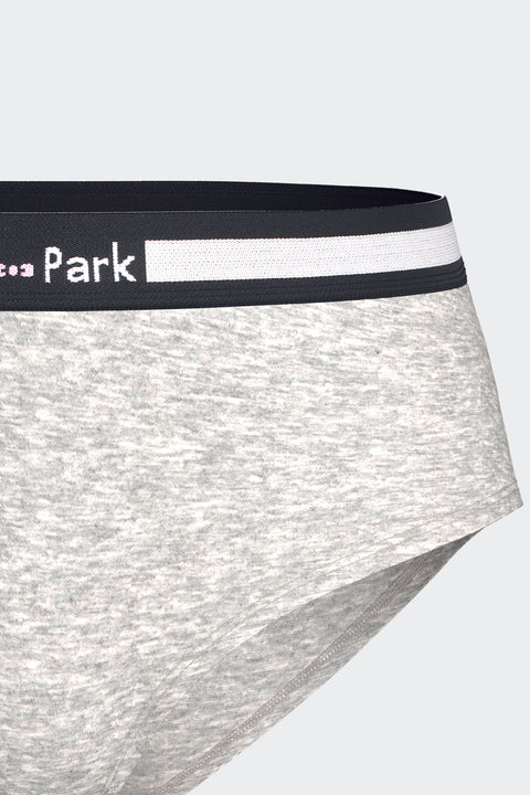 Shorty uni en coton stretch gris - Image 3