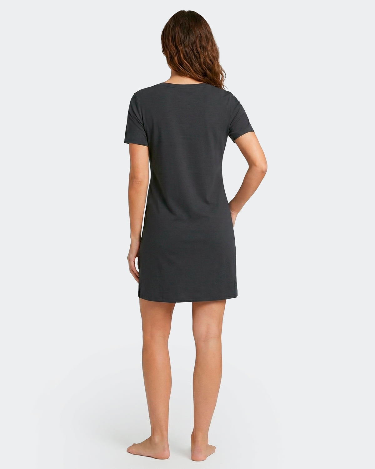 Nuisette unie en Tencel stretch marine