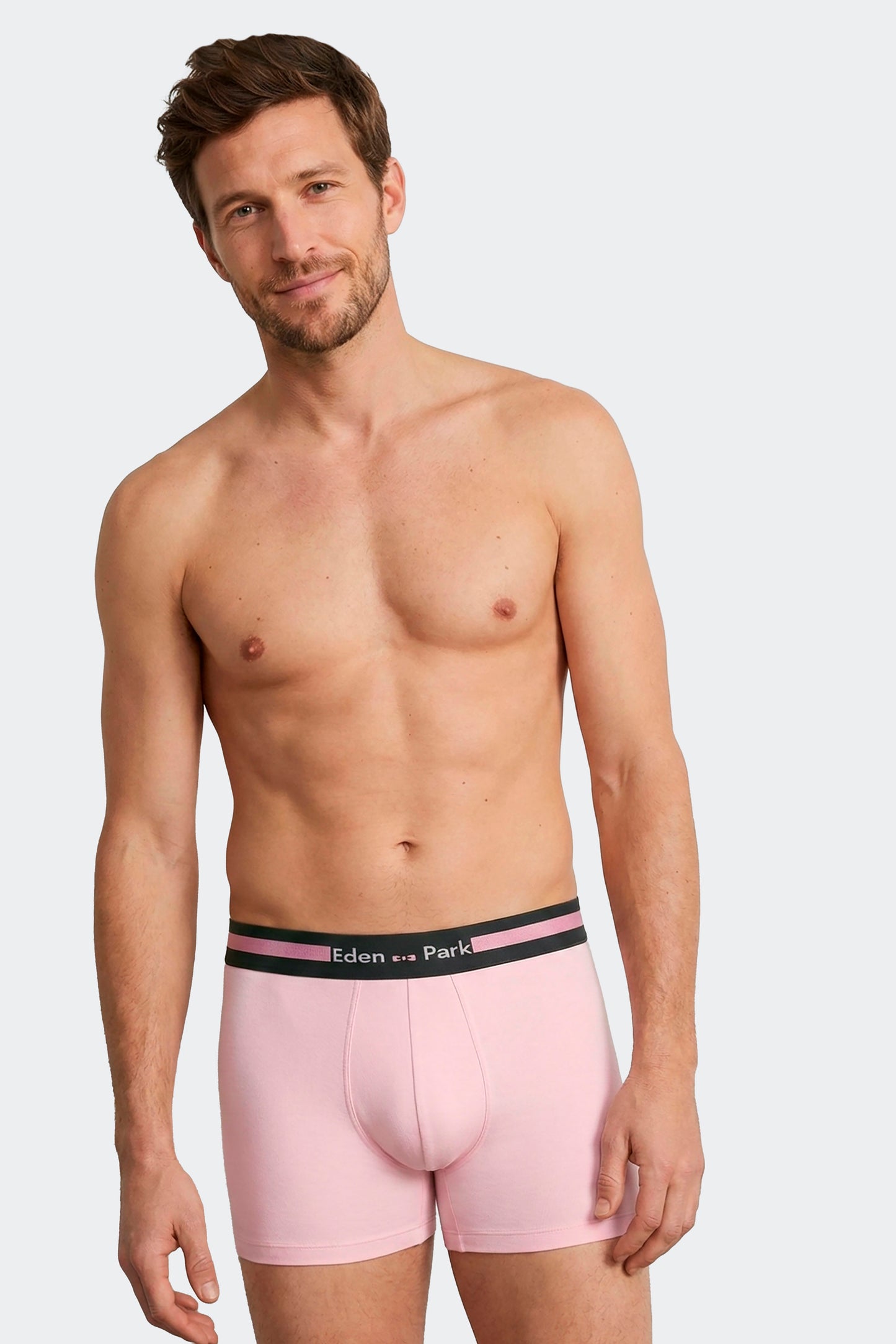 Lot de 2 boxers en jersey de coton stretch marine et rose