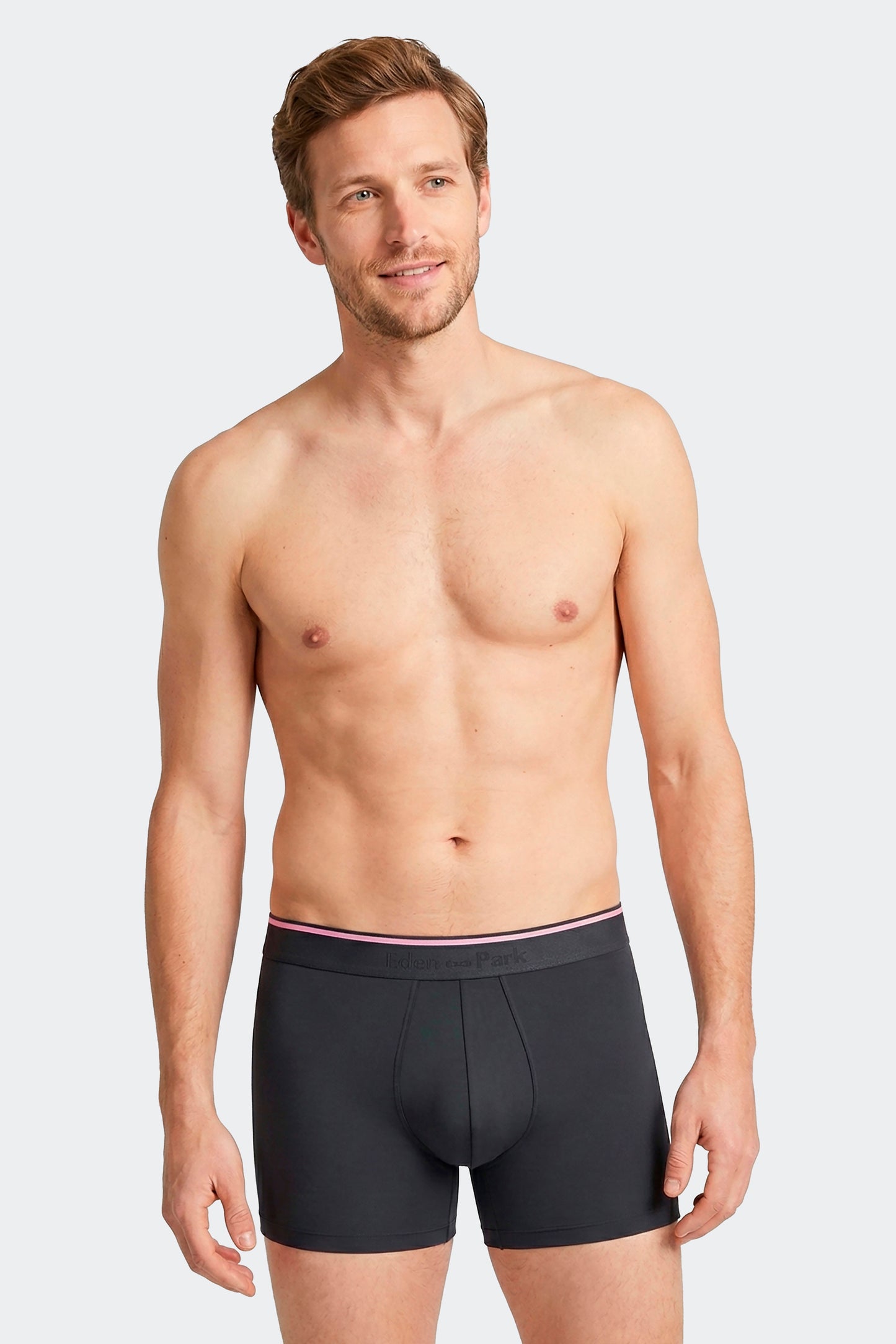 Lot de 2 boxers en jersey de coton stretch unis et imprimés marine
