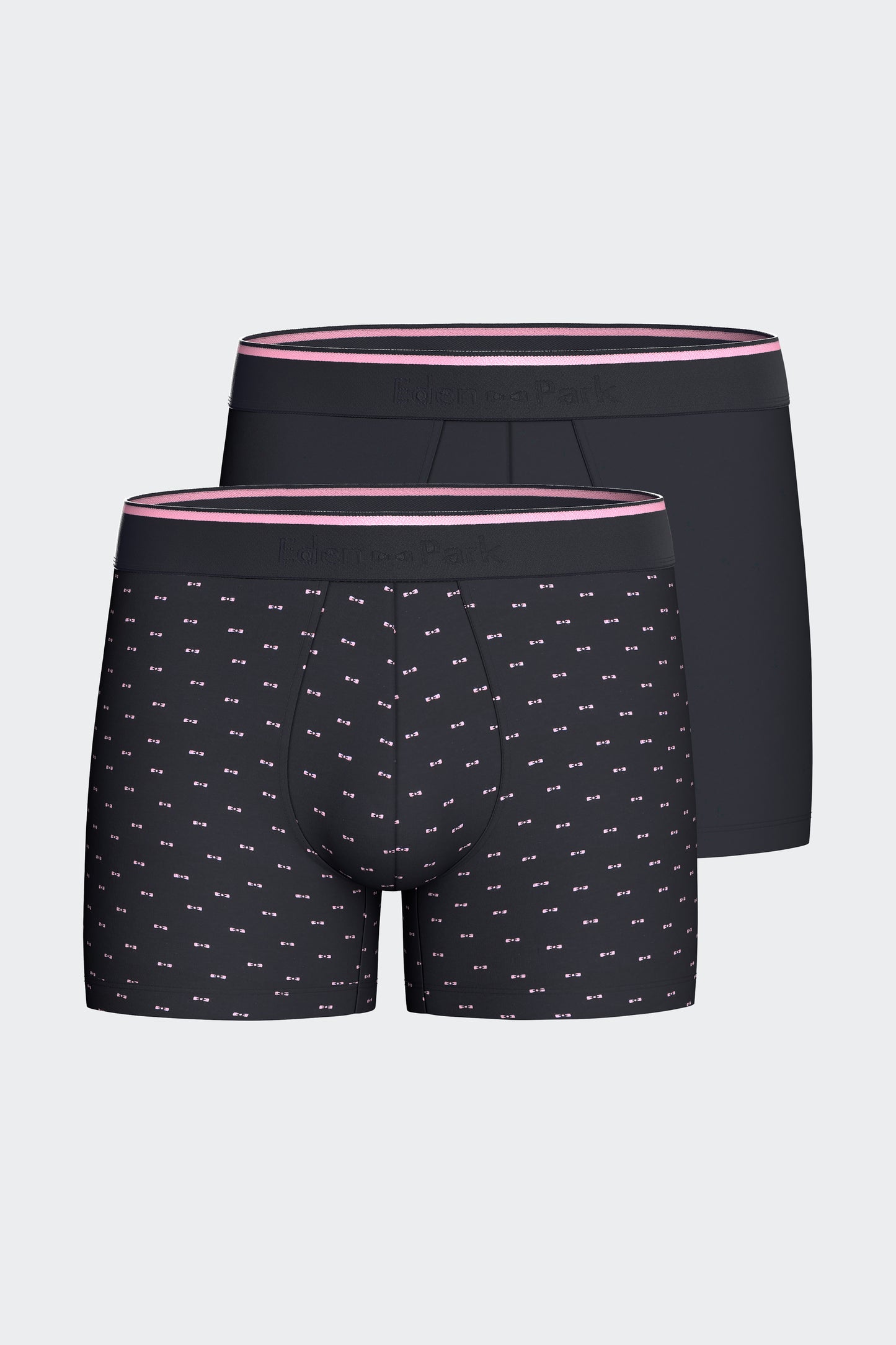 Lot de 2 boxers en jersey de coton stretch unis et imprimés marine
