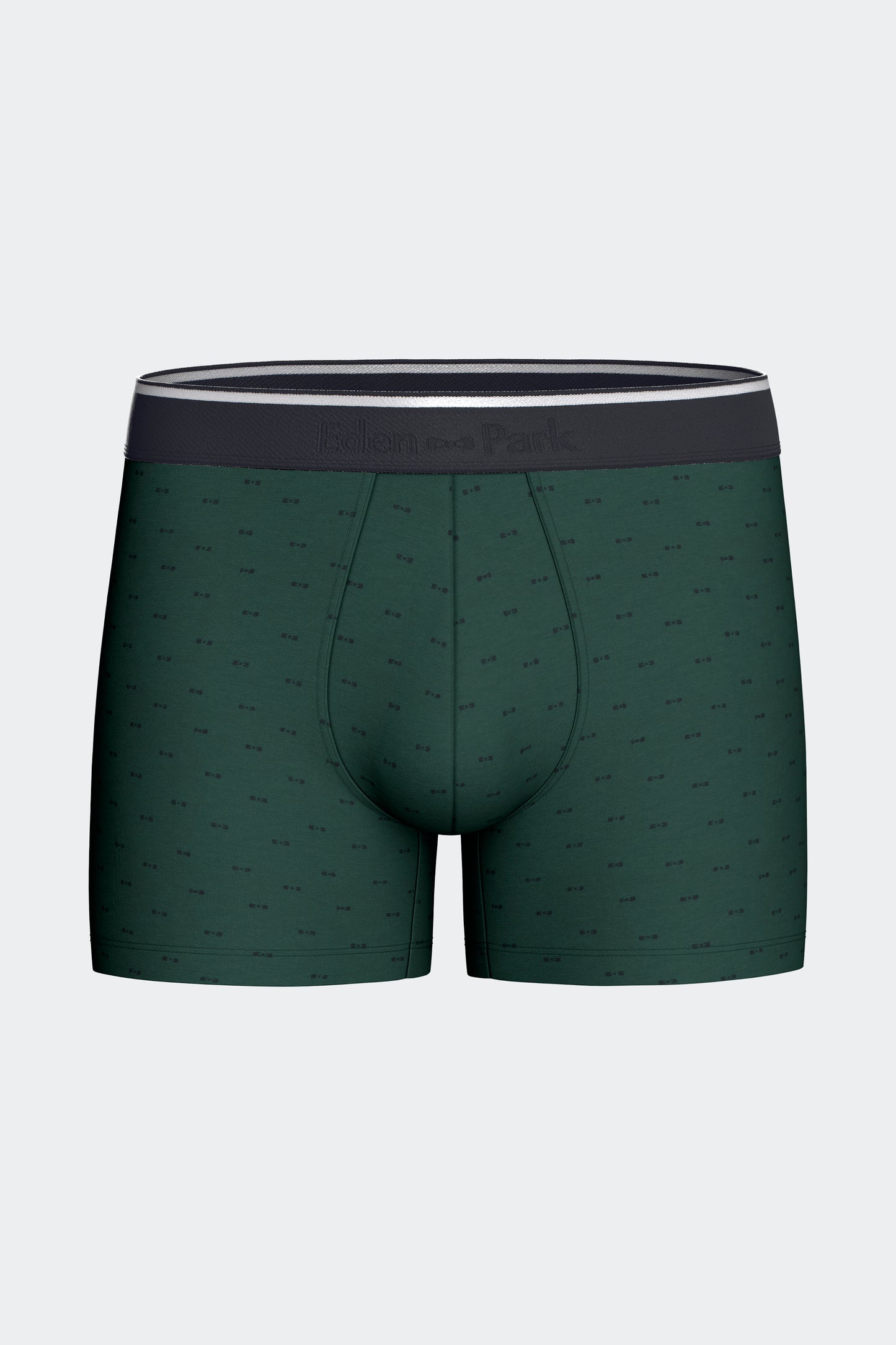 Lot de 2 boxers en jersey de coton stretch unis et imprimés vert