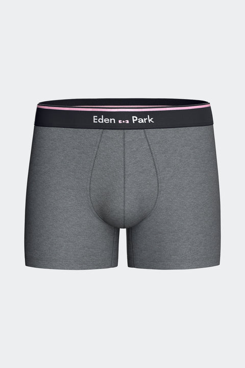 Lot de 2 boxers en jersey de coton stretch unis marine et gris - Image 3
