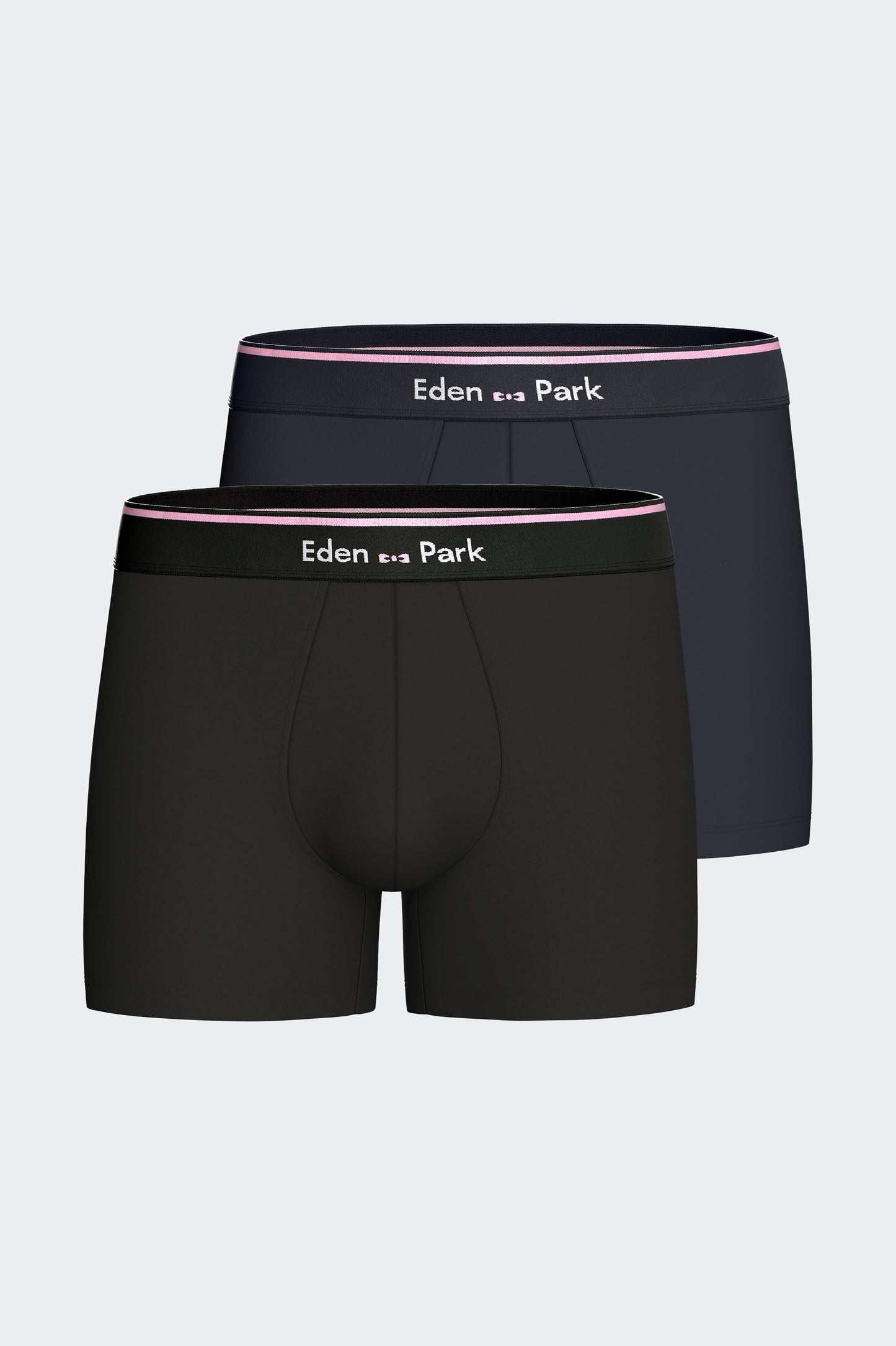 Lot de 2 boxers en jersey de coton stretch unis marine et noir