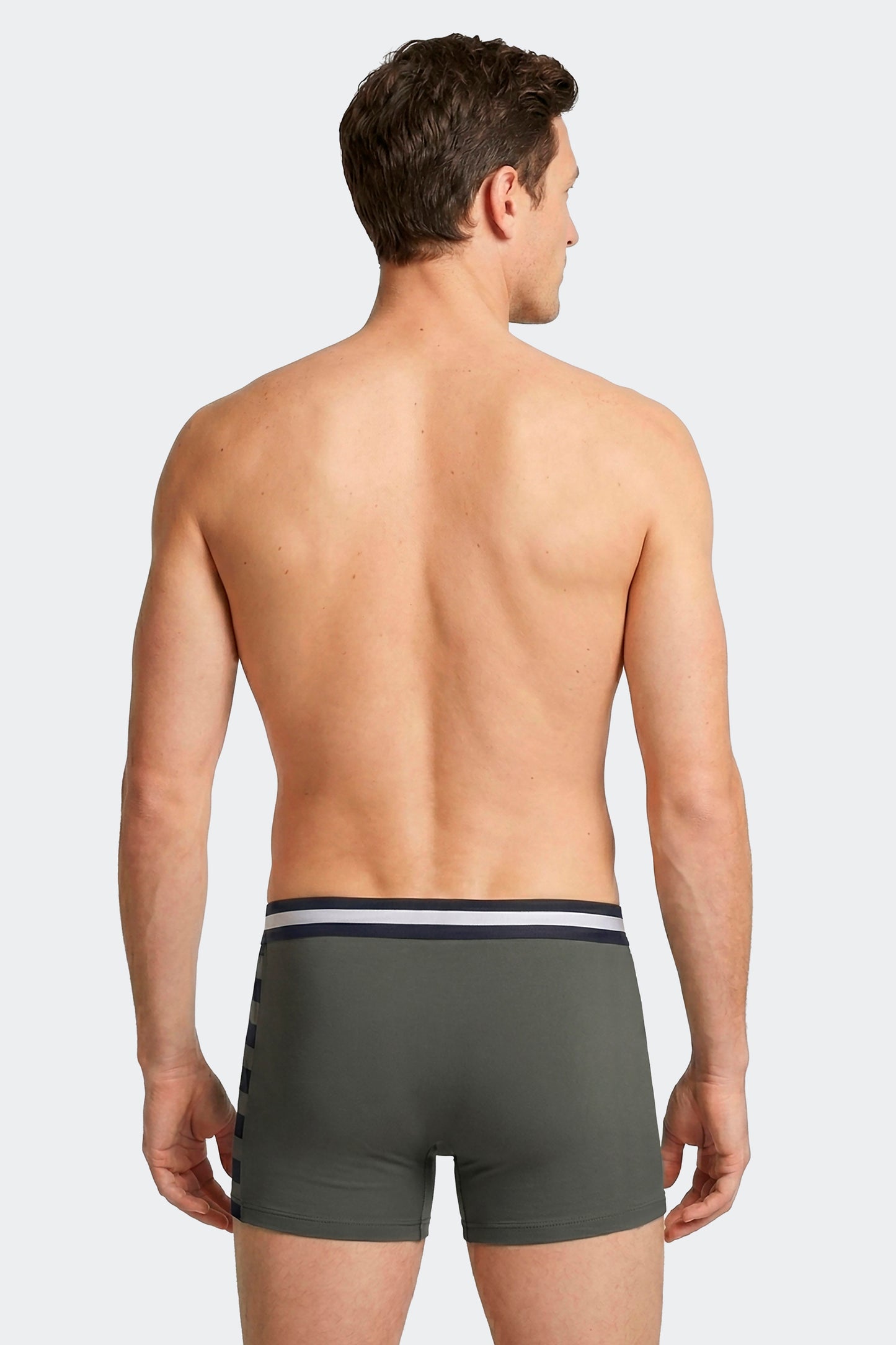 Lot de 2 boxers en jersey de coton stretch marine et kaki