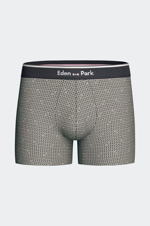 Lot de 2 boxers en jersey de coton stretch unis et imprimés kaki et gris - Image 3