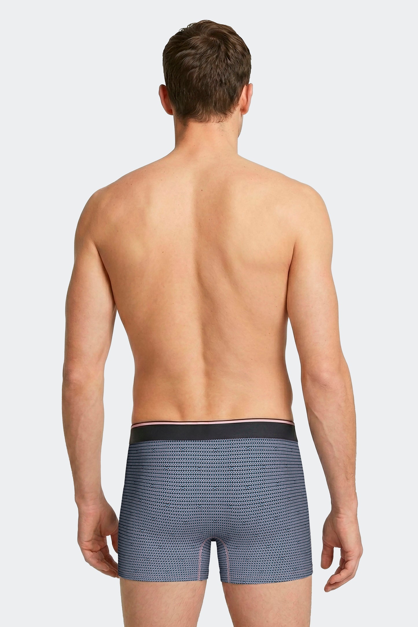 Lot de 2 boxers en jersey de coton stretch unis et imprimés bleu