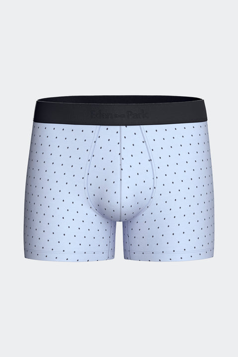 Lot de 2 boxers en jersey de coton stretch unis marine et imprimés pois ciel - Image 3